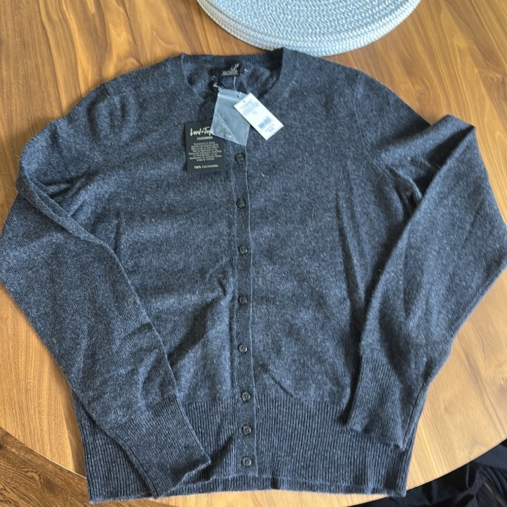 Cashmere cardigan dark grey